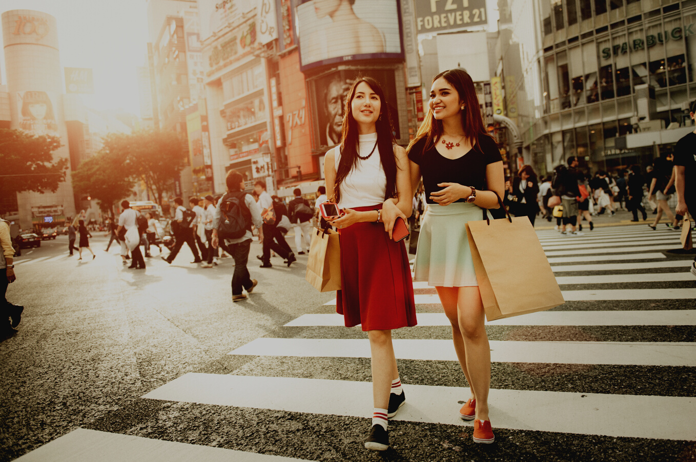 Japanese Girlfriends Shopping in Shibuya Tokyo